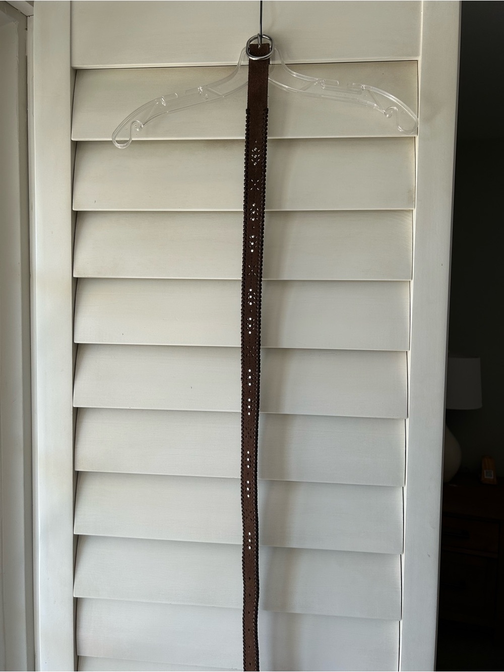Lucky Brand Brown Suede Belt with Stud Detailing